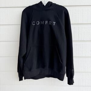 Comfrt Heavyweight Hoodie Black Oversized Unisex M Kangaroo Pocket
